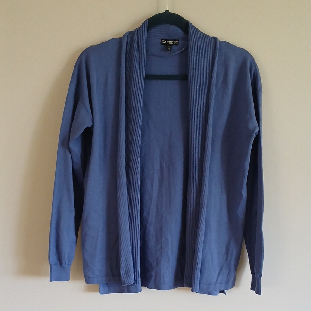 Express Blue  open front Cardigan Sweater Medium